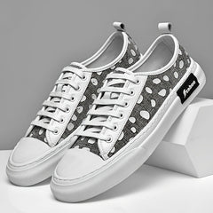 Men's Polka Dot Print Lightweight Sneakers