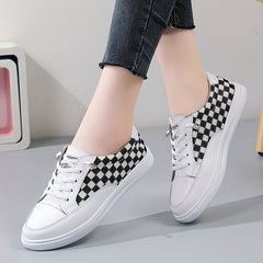 Women's Plaid Soft Sole Comfort Flat Shoes Breathable Walking Shoes