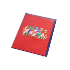 Merry Christmas Pop Up Card 3D Greeting Card Holiday Winter Card