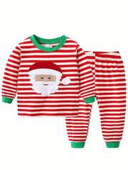 Kids Santa Claus Striped Pajama Set