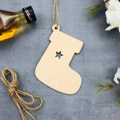 10pcs Christmas Stocking Wooden Pendant Decorations