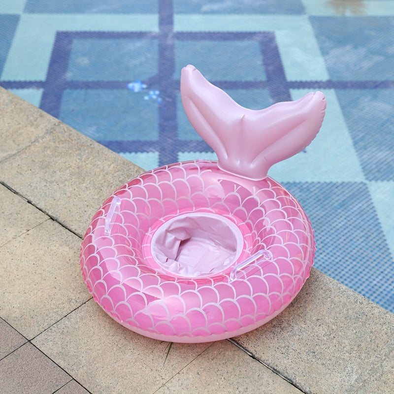 Mermaid Swimming Ring with Handle - Swimming Float with Seat
