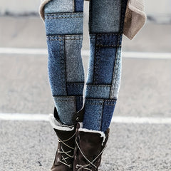 Casual Denim Print Skinny Leggings