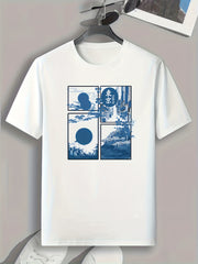 Tokyo Pattern Print Men's Comfy Sports T-shirt Graphic Tee