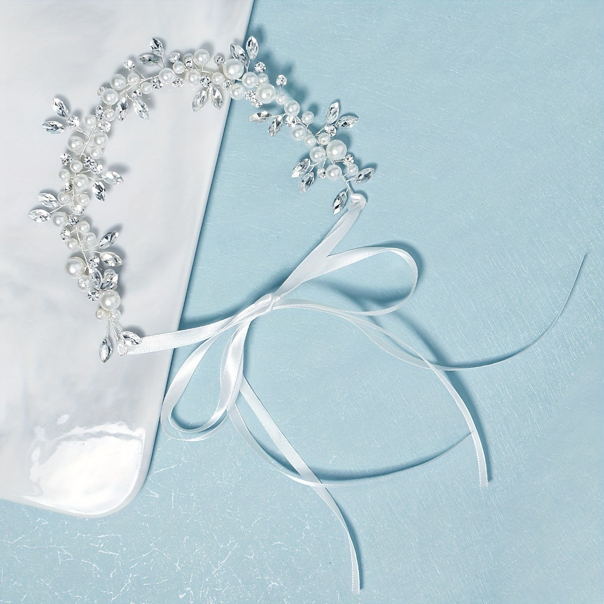 Rhinestone Bridal Headband Faux Pearl Wedding Hair Accessories