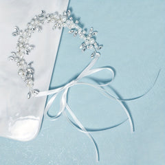 Rhinestone Bridal Headband Faux Pearl Wedding Hair Accessories