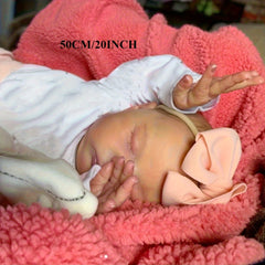 Realistic Newborn Girl Doll in Pink Outfit Soft Vinyl Princess Toy