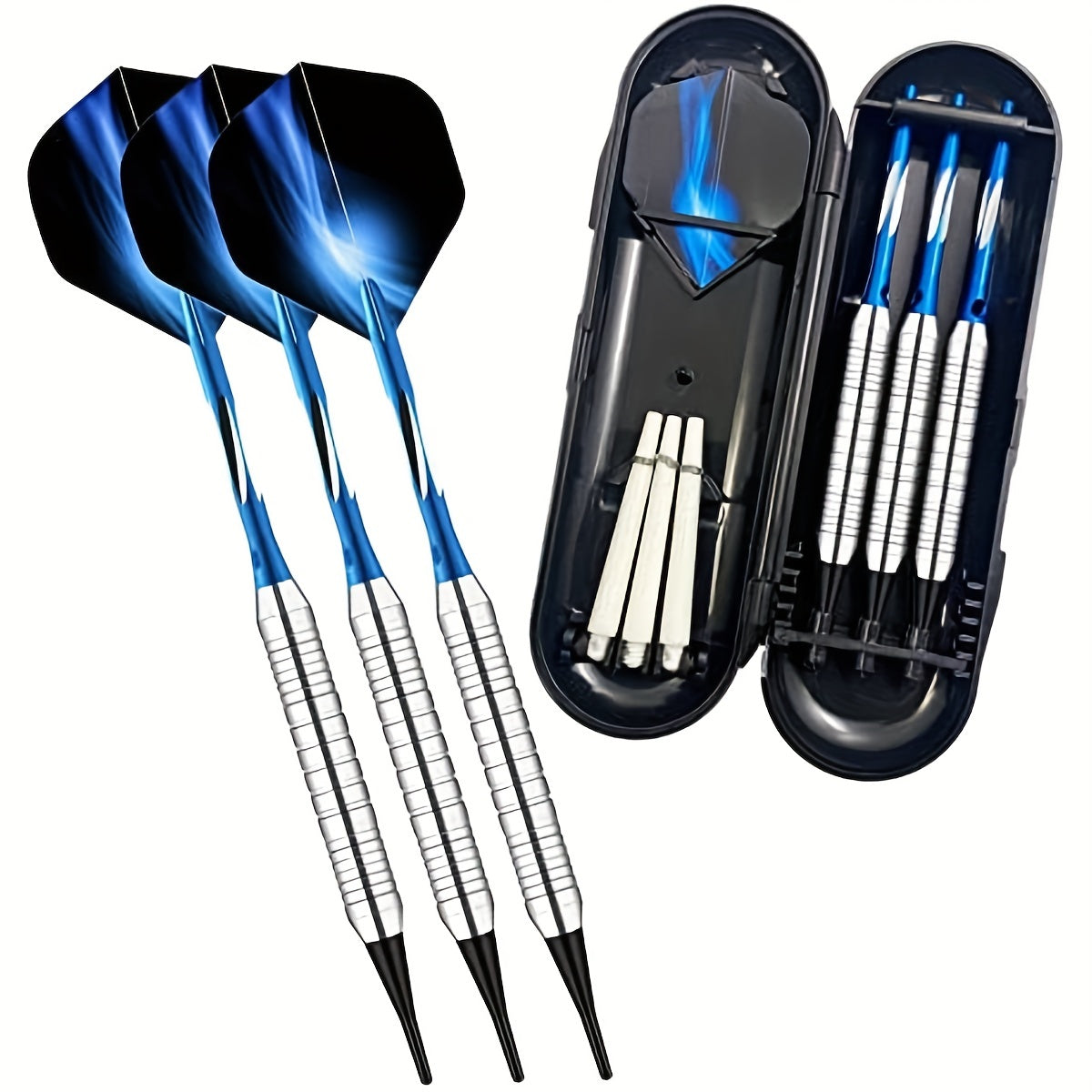 3PCS 18g Soft Tip Darts Set with Handy Box, Tips, O Rings, Wings