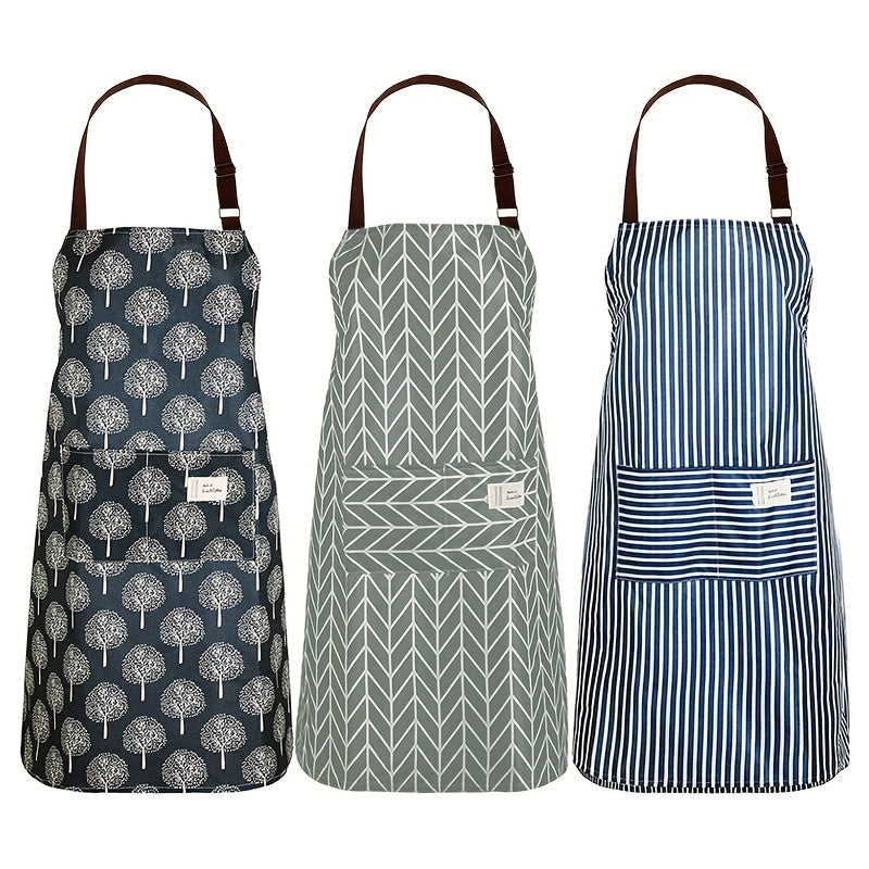 Adjustable Unisex Polyester Apron Solid Chef Waiter BBQ Apron with Pocket