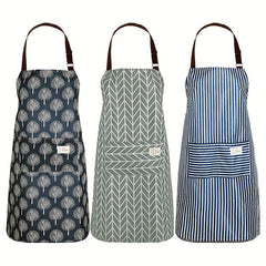 Adjustable Unisex Polyester Apron Solid Chef Waiter BBQ Apron with Pocket