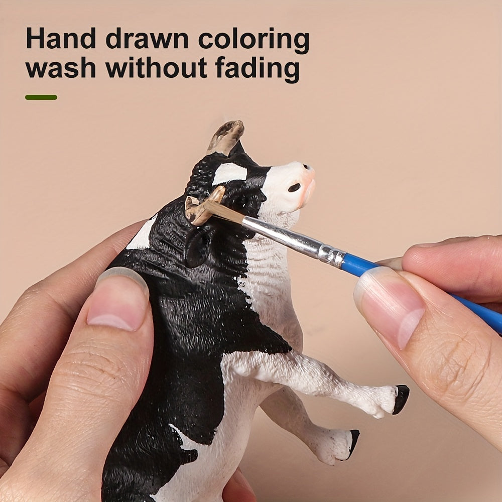 4pcs Simulation Animal Hereford Bull And Cow Combo Set
