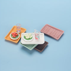 5pcs Mini Kitchen Utensils Food Toys Plates Wine Trays Model Random