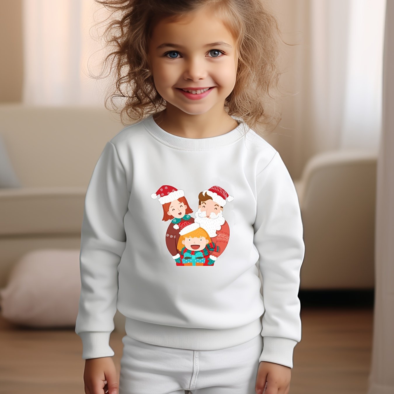 Adorable Christmas Family Crew Neck Sweatshirt Kids Clothes Gift