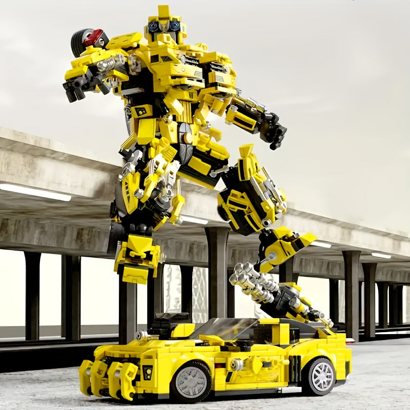 1800pcs ABS Building Blocks 2 in 1 Transformable Car Model Set