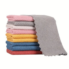 4pcs Microfiber Towels Quick Drying Scouring Pad Fish Scale Dish Cloths
