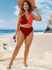 Colorblock Halter Bikini Set
