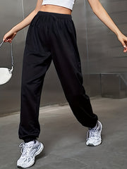 Halloween Sports Pants Women's Plus Skeleton Hand Print Elastic Waist