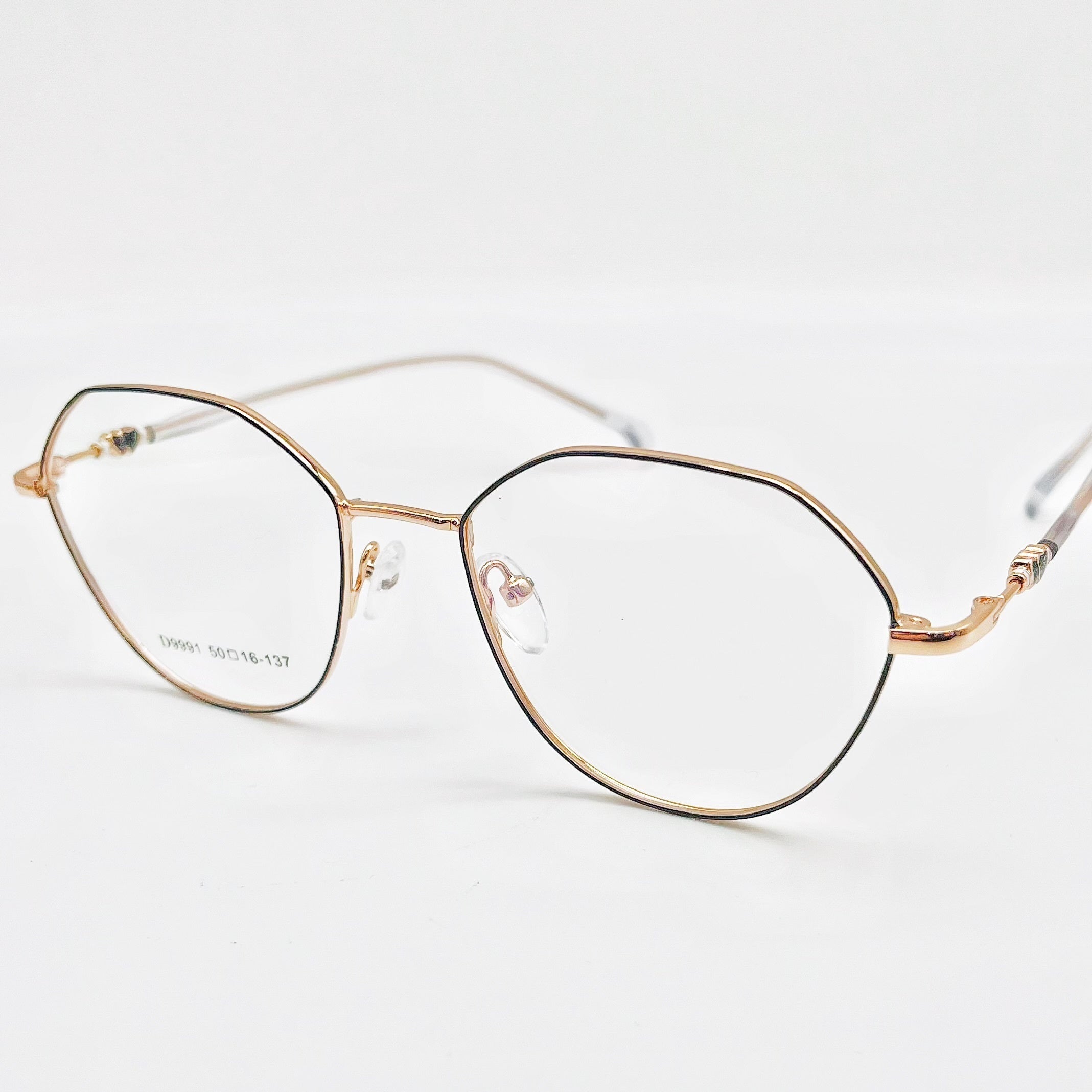 Retro Polygonal Frame Anti Light Glasses For Men Metal Frame