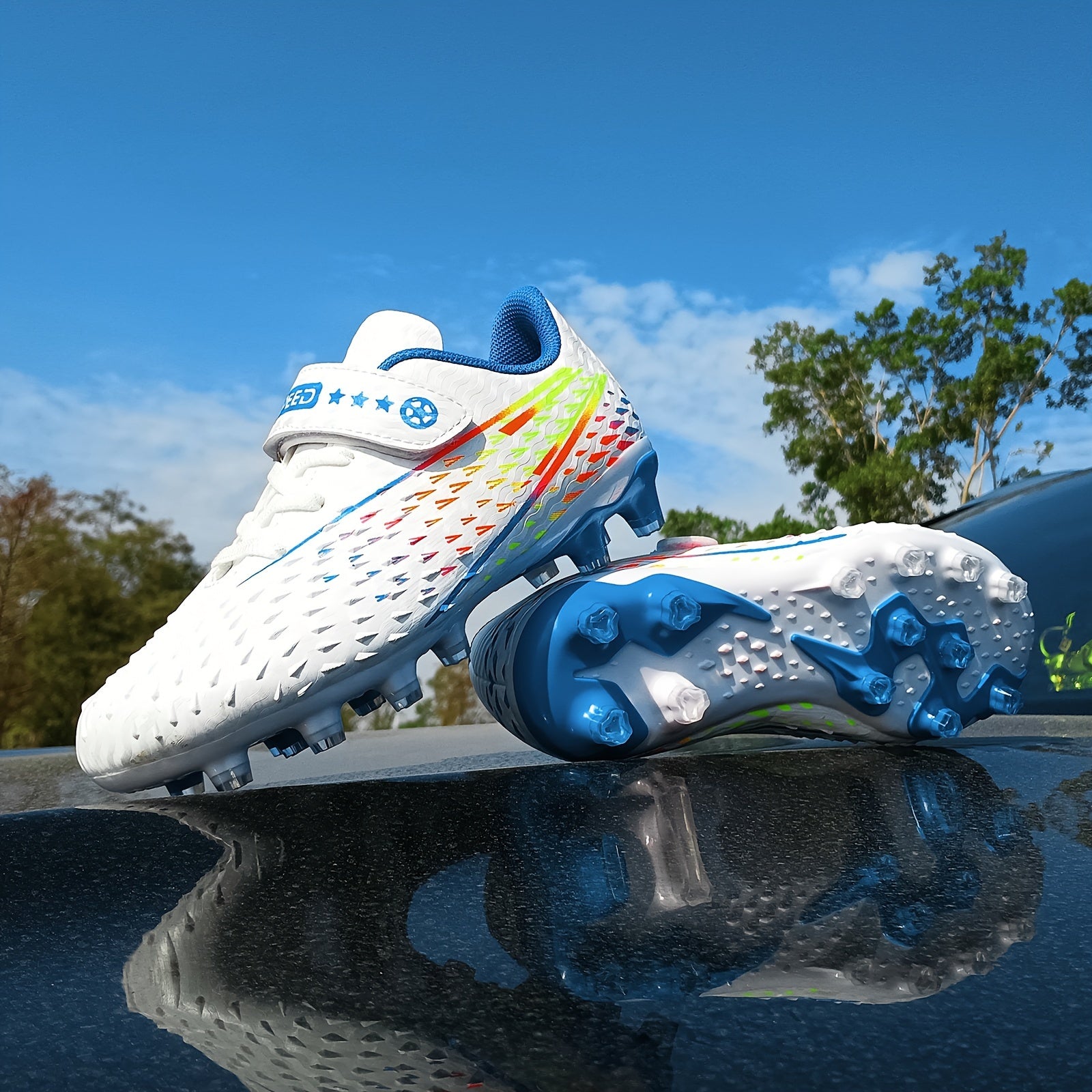 Boy's Non Slip Football Cleat With Spikes Professional Outdoor Soccer Cleats