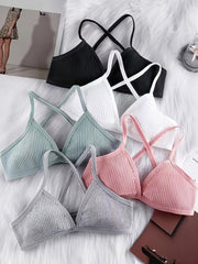 5 Pack Comfortable Wireless Cross Strap Sports Bra Women's Lingerie