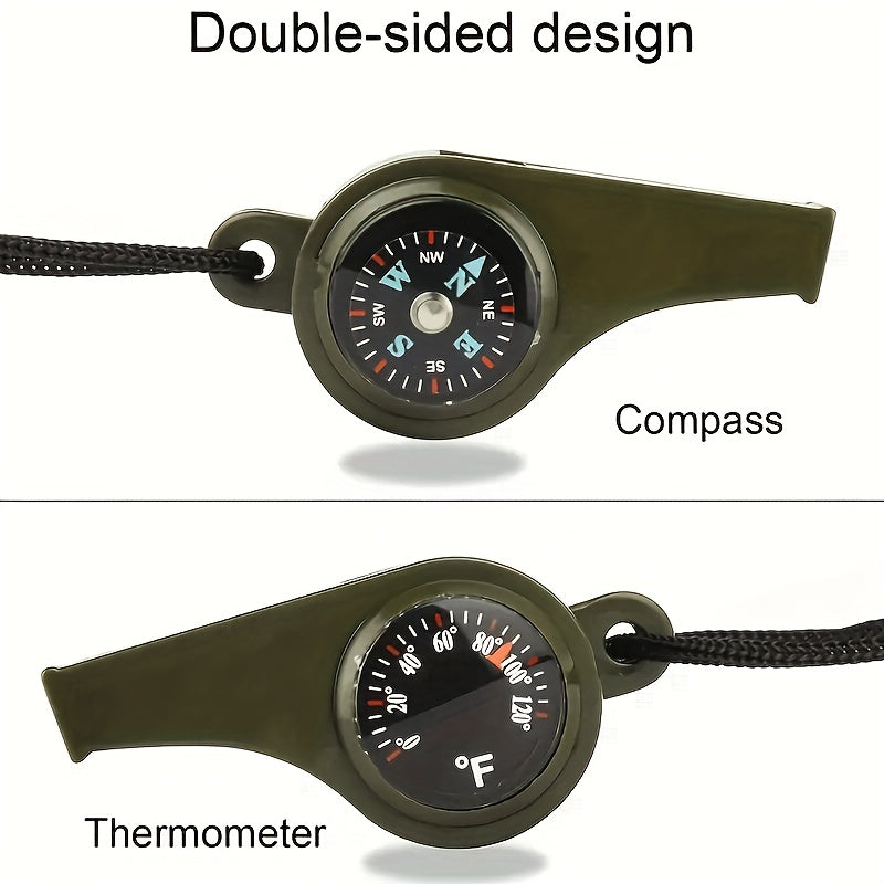 2pcs 4pcs 3 in 1 Emergency Survival Whistle Compass Thermometer