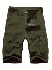 Casual Cotton Zip Up Cargo Shorts for Men