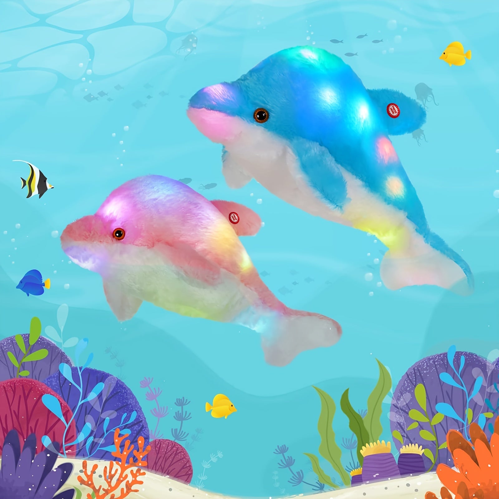 Glowing Dolphin Plush Soft Toy Night Light for Kids & Adults