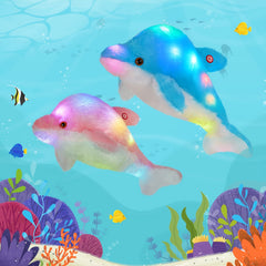 Glowing Dolphin Plush Soft Toy Night Light for Kids & Adults