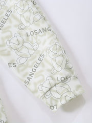 Bear Letter Allover Print Boy's 2pcs Hoodie & Sweatpants Set
