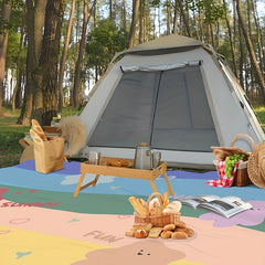 Colorful Bear Printed Picnic Blanket Waterproof Lightweight Mat