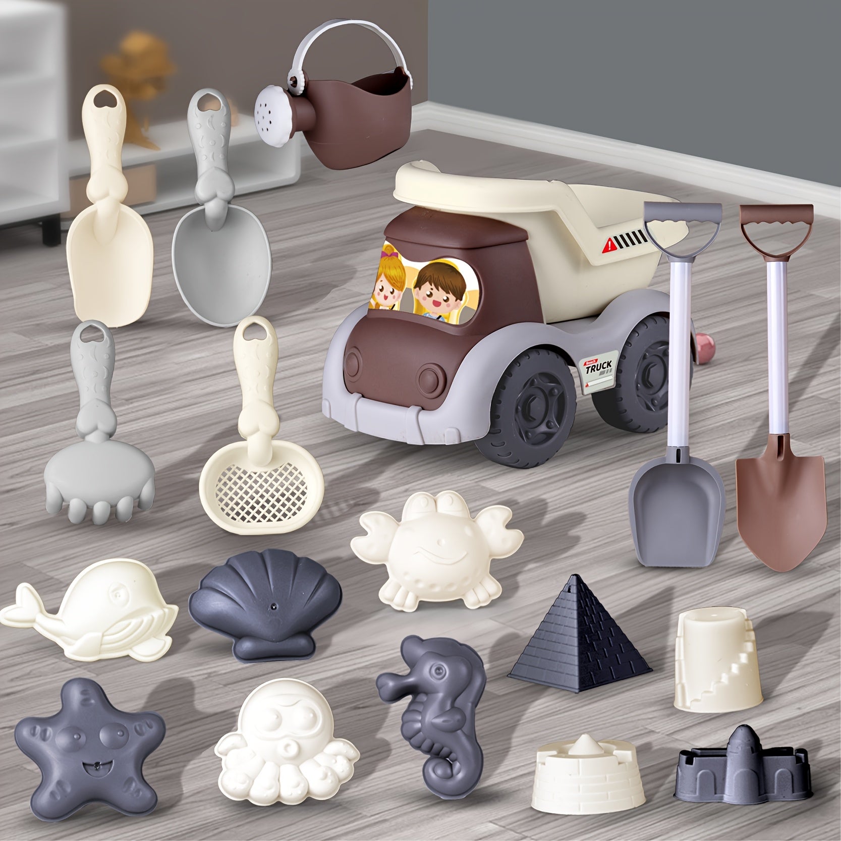 19pc MARPHY Beach Toys Set Sandcastle Molds Shovel Bucket Scoop Non Toxic