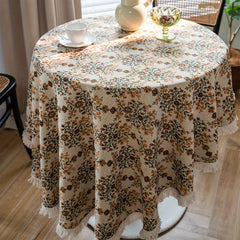 Polyester Round Table Cloth Jacquard Geometric Table Cover