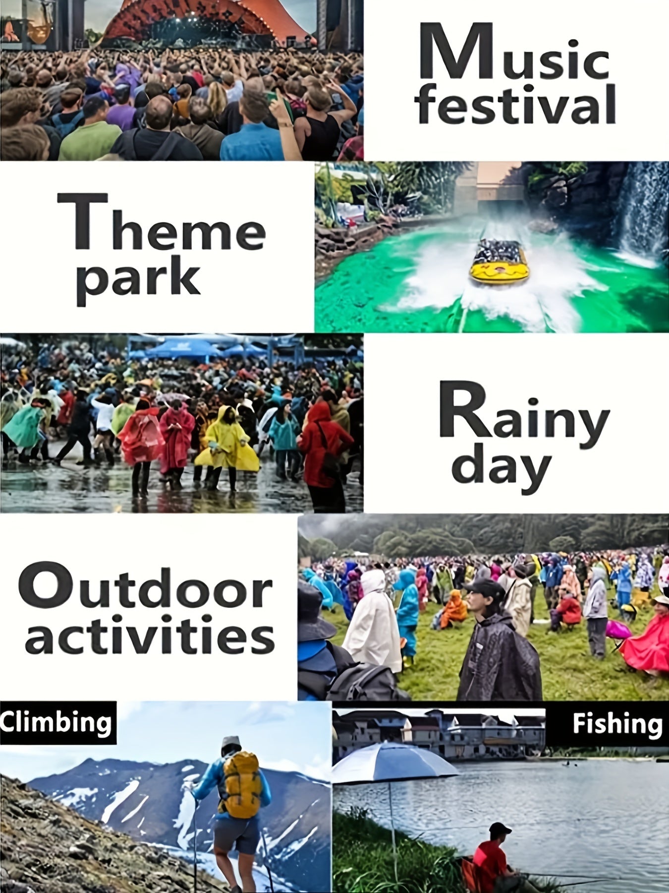 Waterproof Rain Poncho for Traveling, Button Down Hooded Coat