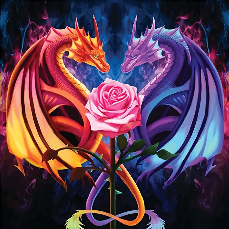 30 Adult & Kids 5D DIY Art Painting Set Dragon Love Round Full Diamond