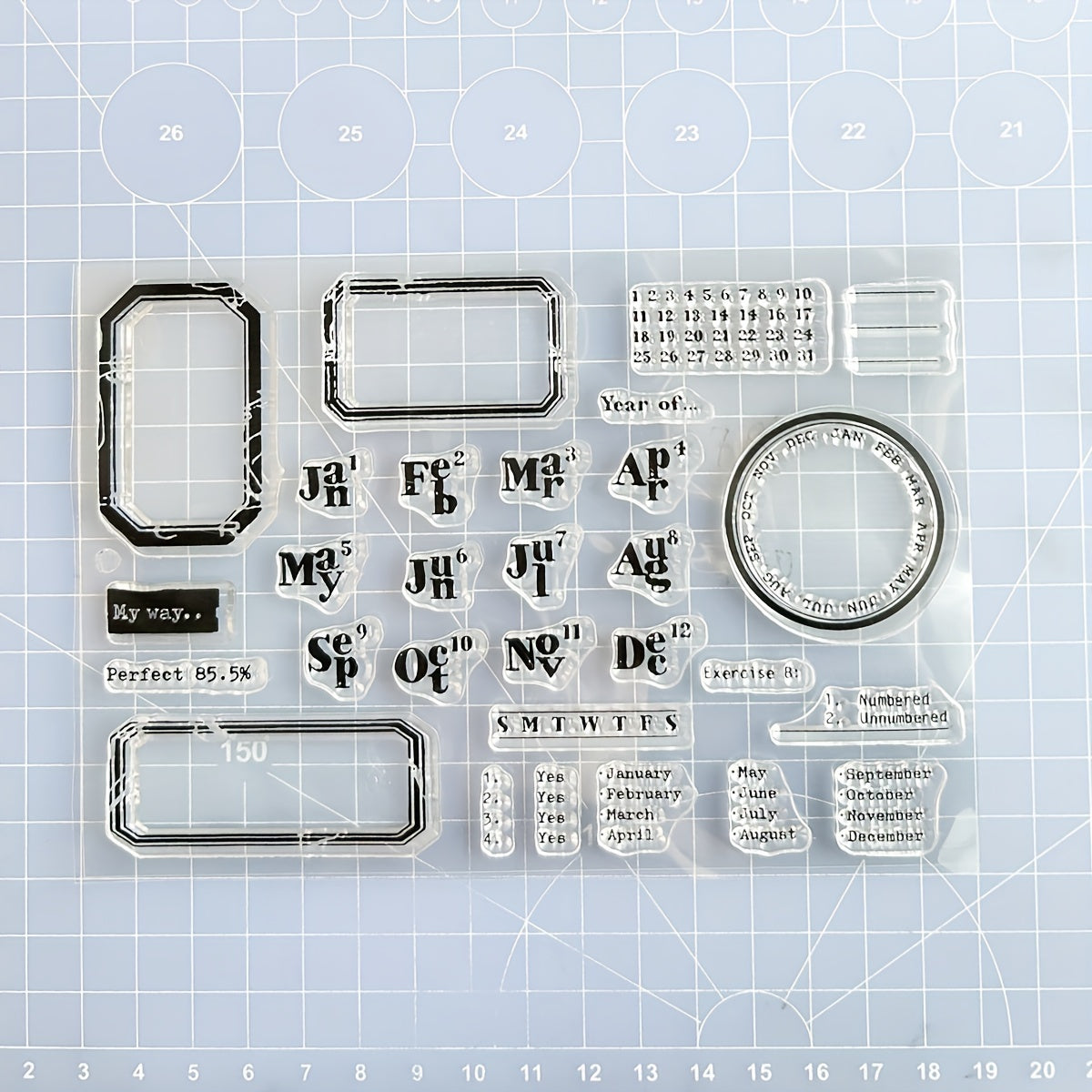 1pc Date Silicone Transparent Stamp Cartoon Stationery Seal