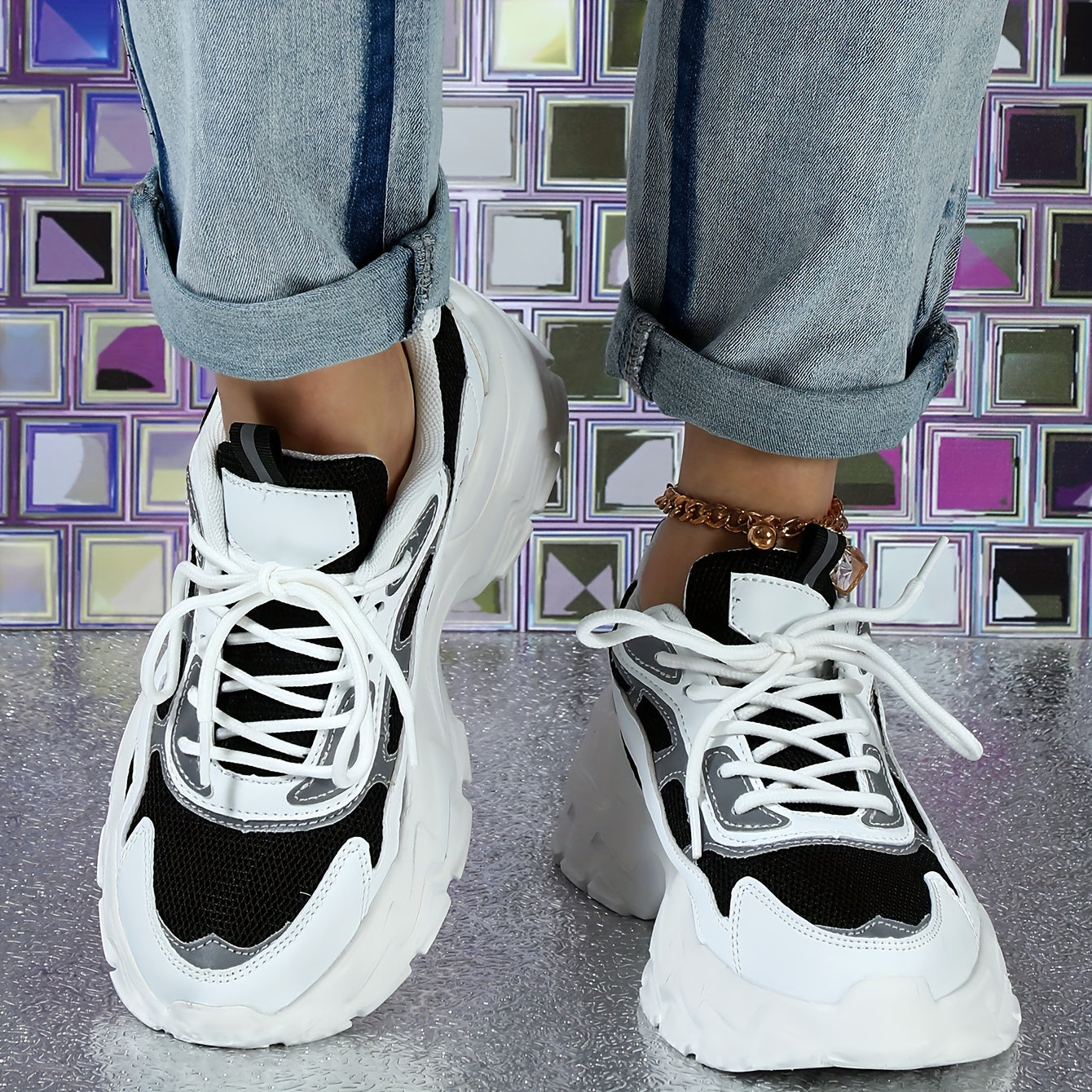 Breathable Chunky Sneakers Non Slip Running Shoes