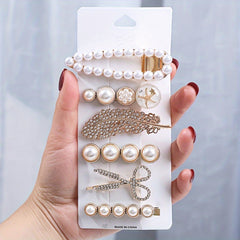6pcs Fairy Faux Pearl Edge Hair Clip Hairpin Set