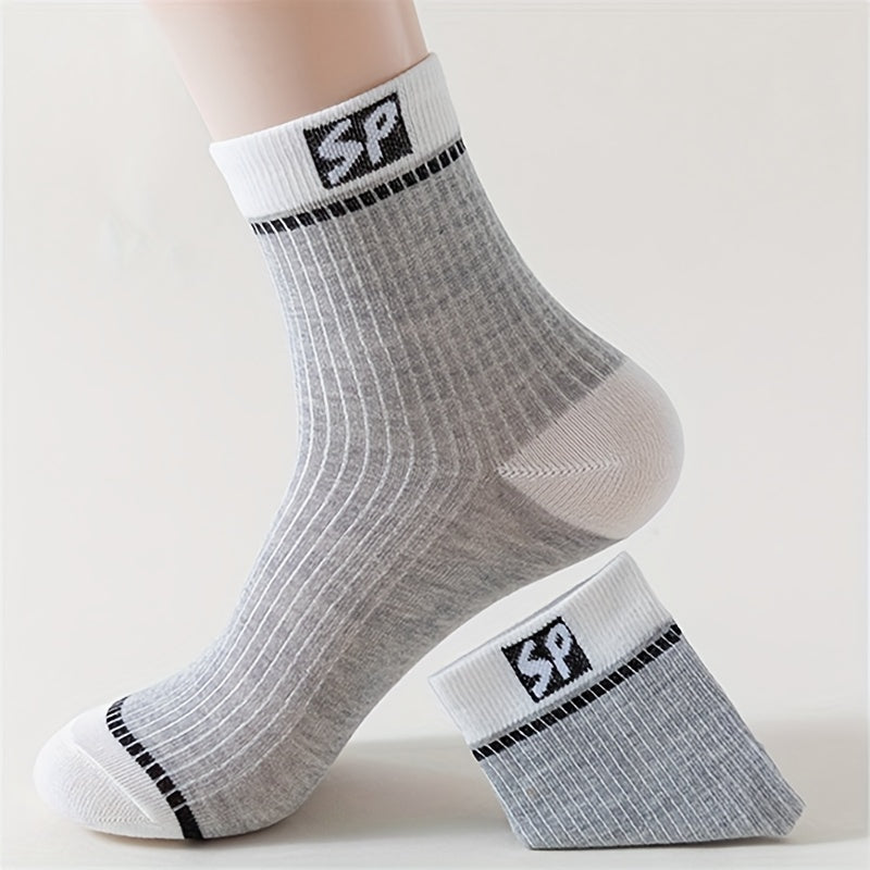 5 Pairs Letter Print Socks Comfy Mid Tube Women's Stockings