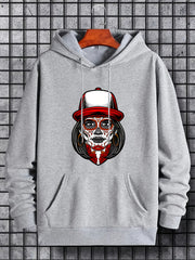 Men's Cartoon Floral Beauty Graphic Hoodie Casual Hooded Shirt