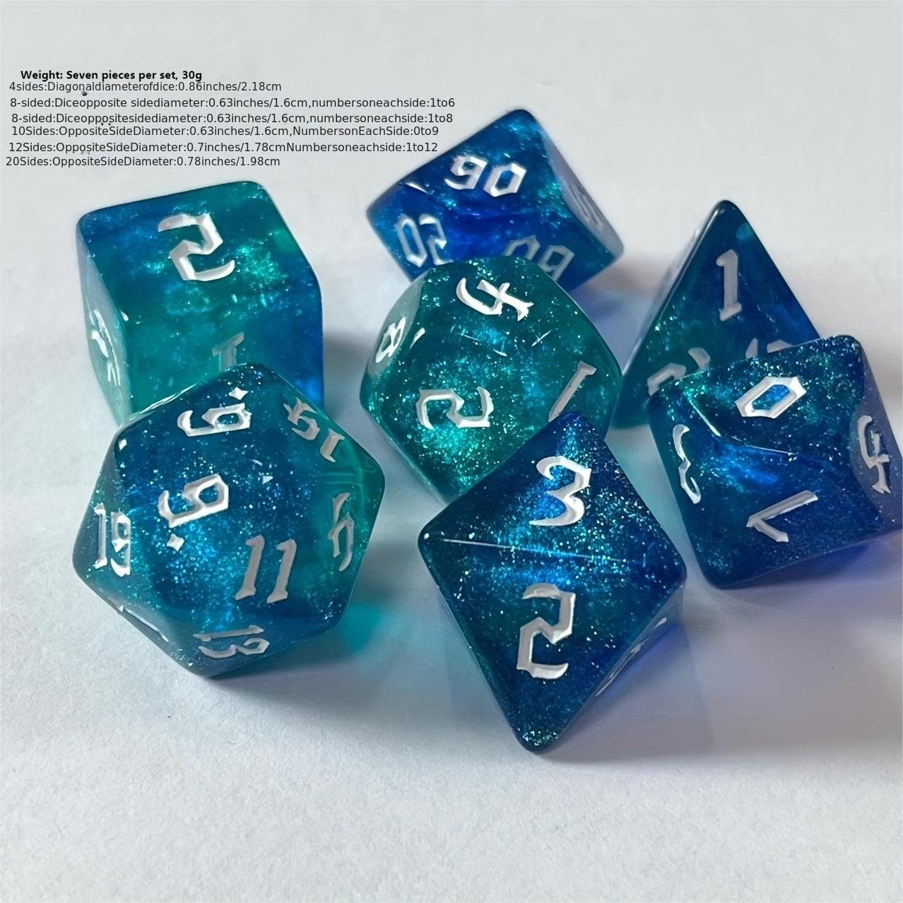Digital Dice Set for Table Games - 7 Two-Sided Chameleon Sets