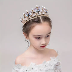 Butterfly Pearl Crown Headband Princess Costume Hair Accessories