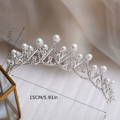 Bridal Rhinestone Faux Pearl Headband Tiara Wedding Hair Accessories