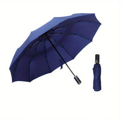 Double Layer Auto Umbrella 10 Ribs Leather Handle