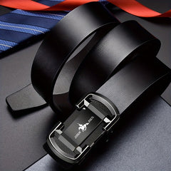 Men's PU Leather Belt Automatic Buckle Groomsmen Business Suit