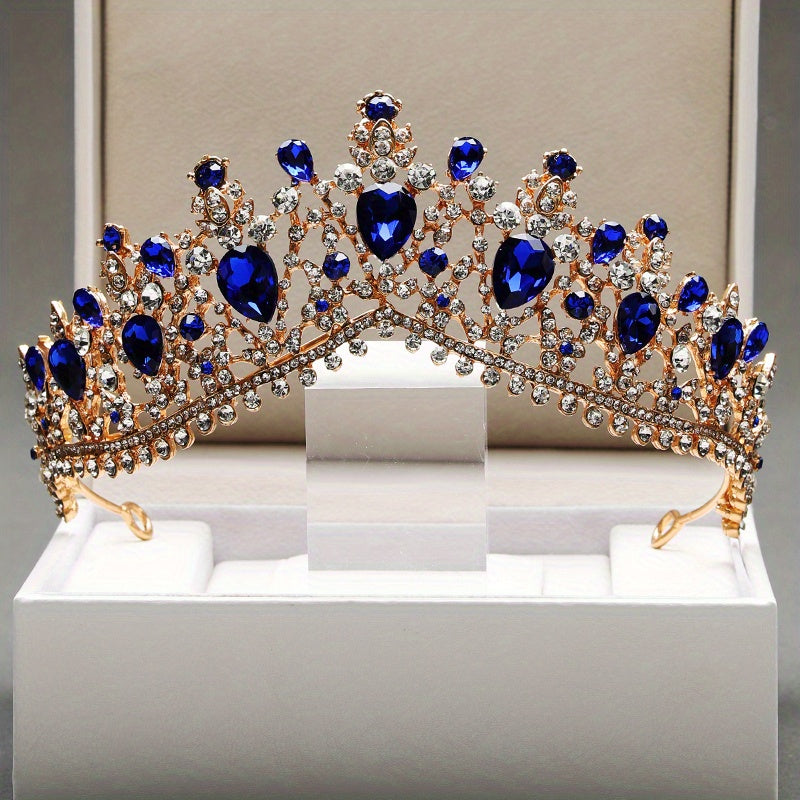 Baroque Crystal Alloy Headband Crown Wedding Party Accessories For Women