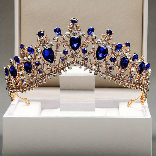 Baroque Crystal Alloy Headband Crown Wedding Party Accessories For Women