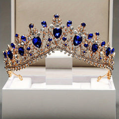 Baroque Crystal Alloy Headband Crown Wedding Party Accessories For Women