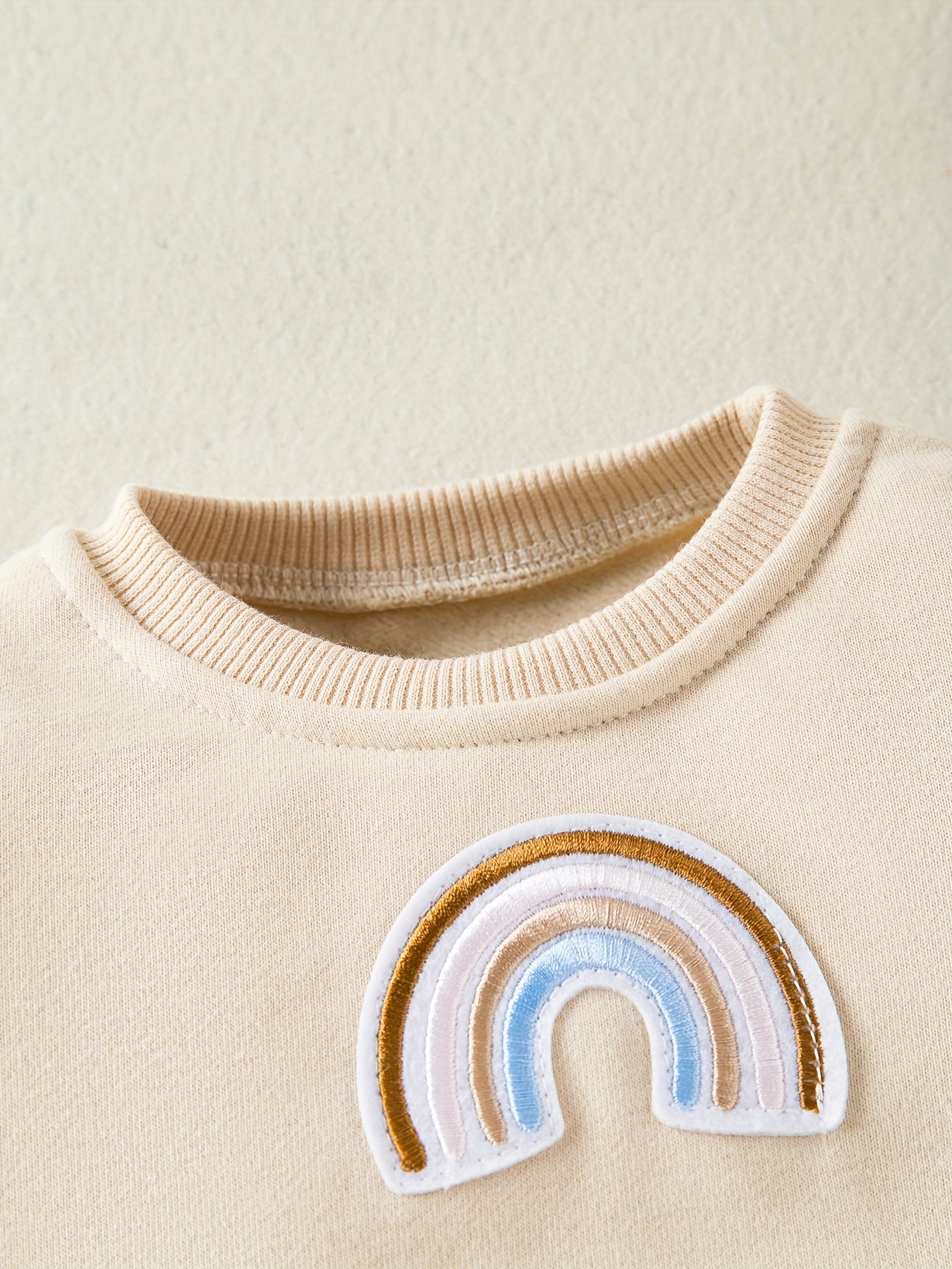 Newborn Infant Long Sleeves Rainbow Sweatshirt Romper