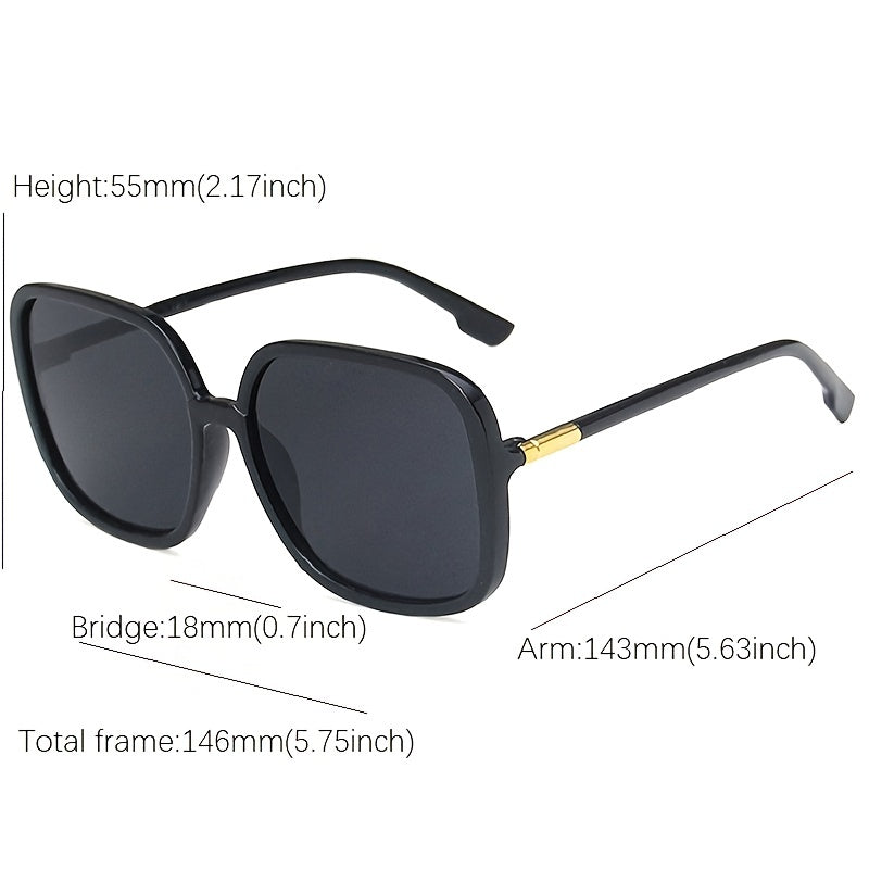 Oversize Frame Women's Sunglasses UV400 Vintage Square