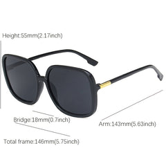 Oversize Frame Women's Sunglasses UV400 Vintage Square
